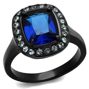 4Ct Zircona Black Stainless Steel Engagement Ring